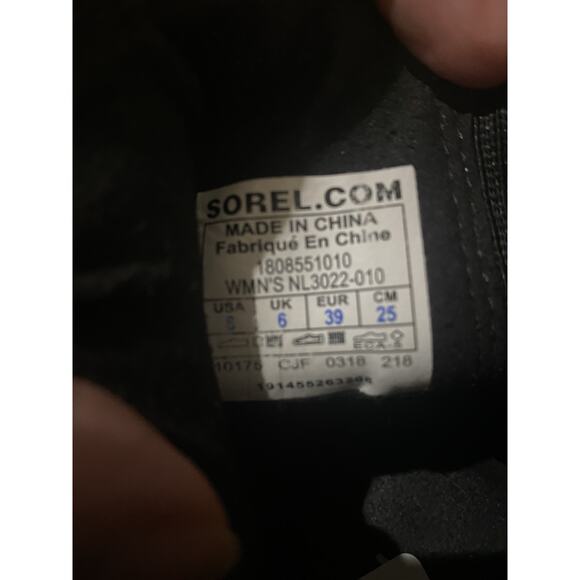 SOREL Waterproof Sz 8 Black Distressed Leather Whimsigoth Grunge Wedge Booots - Picture 8 of 12